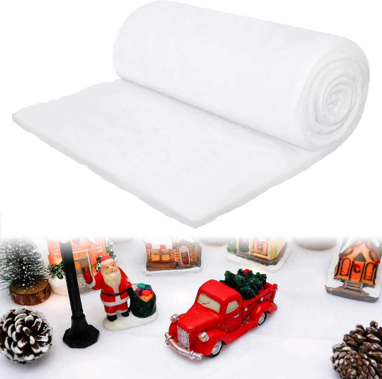 Artificial Christmas Snow Blanket Tabletop Decoration - 3×8 FT